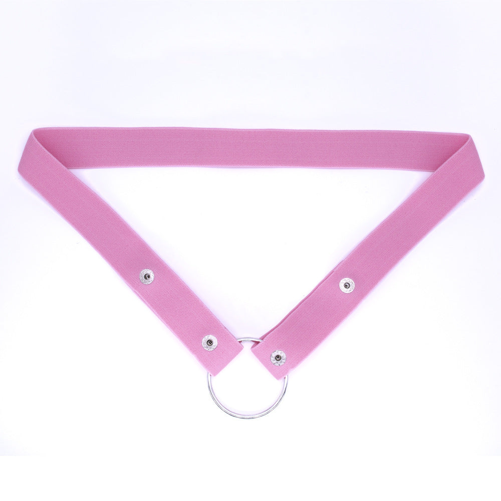 Image of CB lock assist strap single thong three-way chastity lock fixing strap cross-border GAY sex toys ring panties big